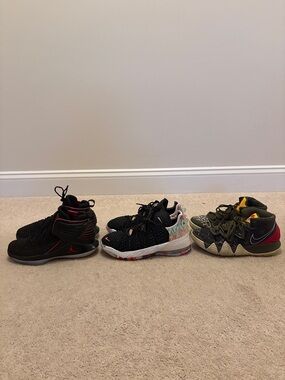 Nike Kids Black Sneakers with Red Accents